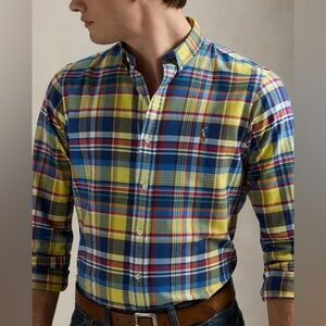 NEW Polo Ralph Lauren Classic Fit Plaid Button Down Oxford Shirt Men’s XL
